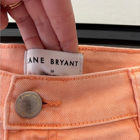 Lane Bryant MagicWaistband SignatureFit MidRise Straight Crop Peach Jeans Sz 20 - Picture 3 of 7